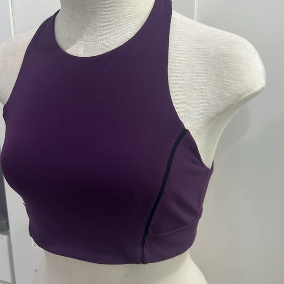 Lululemon Simply Bare Bra. Purple w/ black. Size 6 - Picture 3 of 6